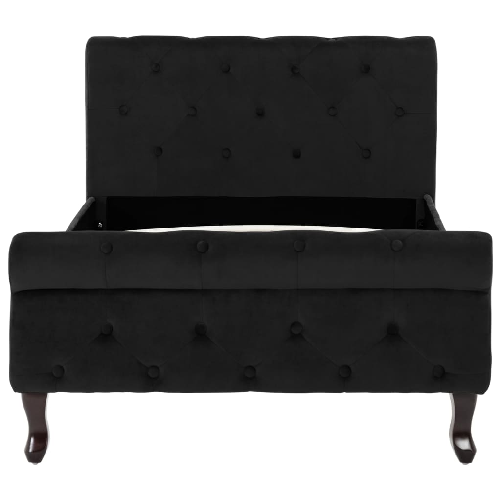 Cadre de lit sans matelas noir velours 90x200 cm - XIOS