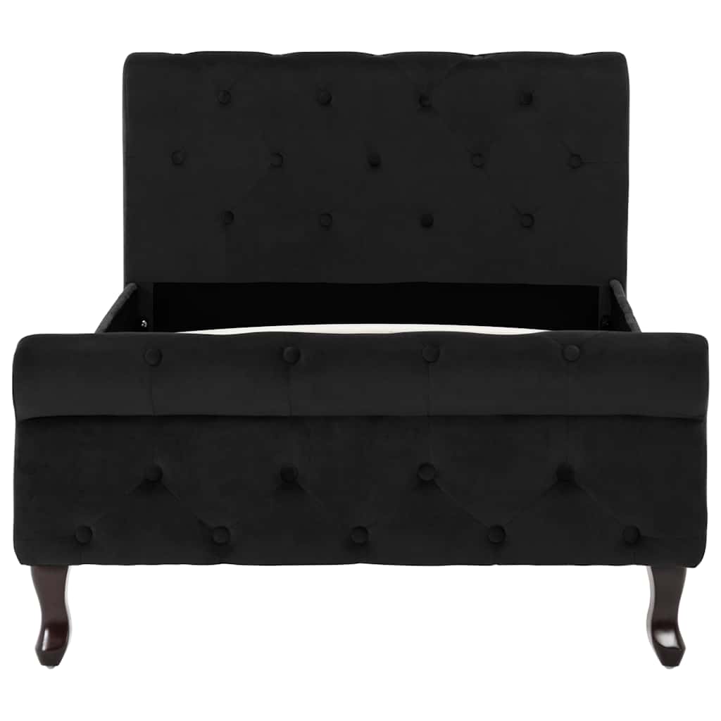 Cadre de lit sans matelas noir velours 90x200 cm
