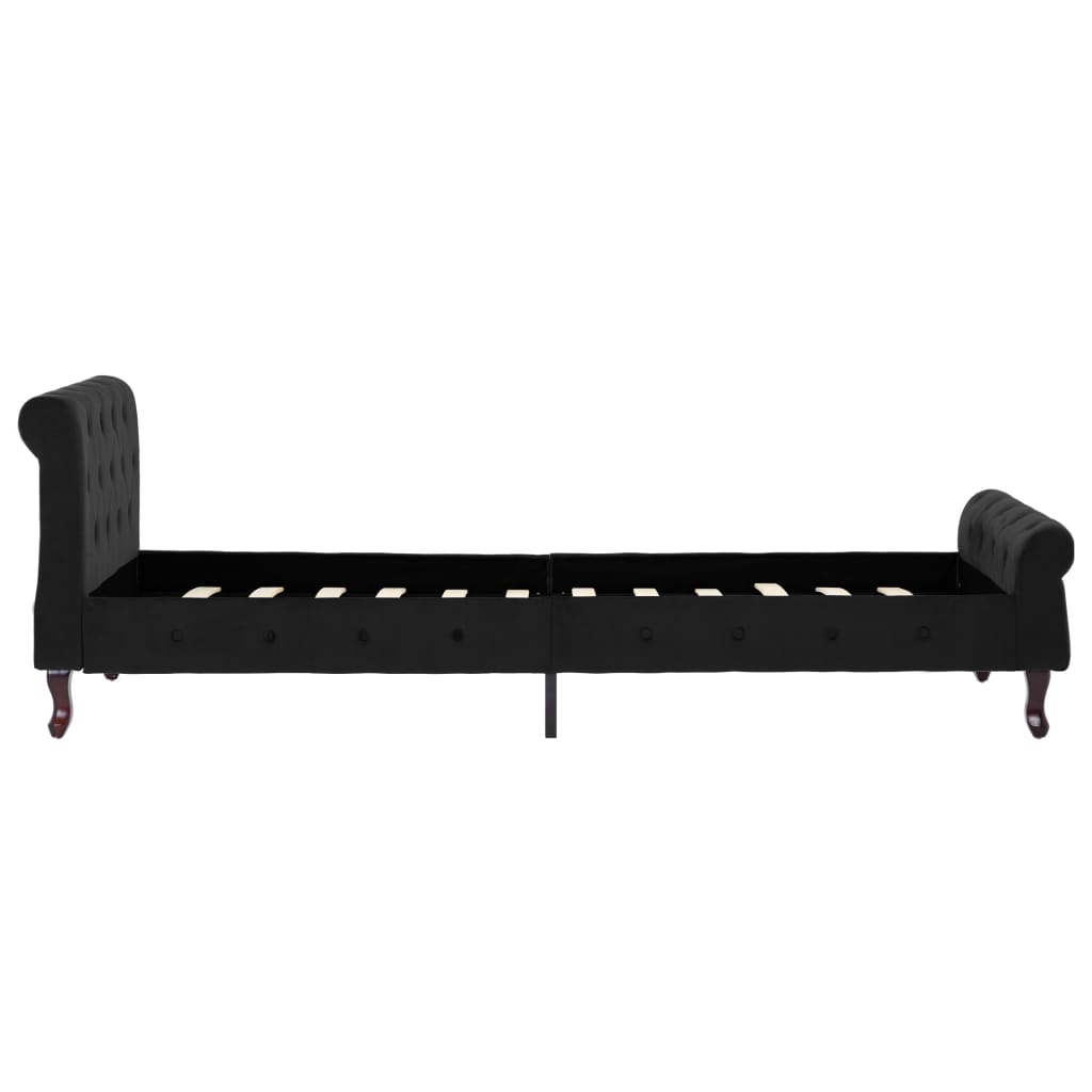 Cadre de lit sans matelas noir velours 90x200 cm - XIOS