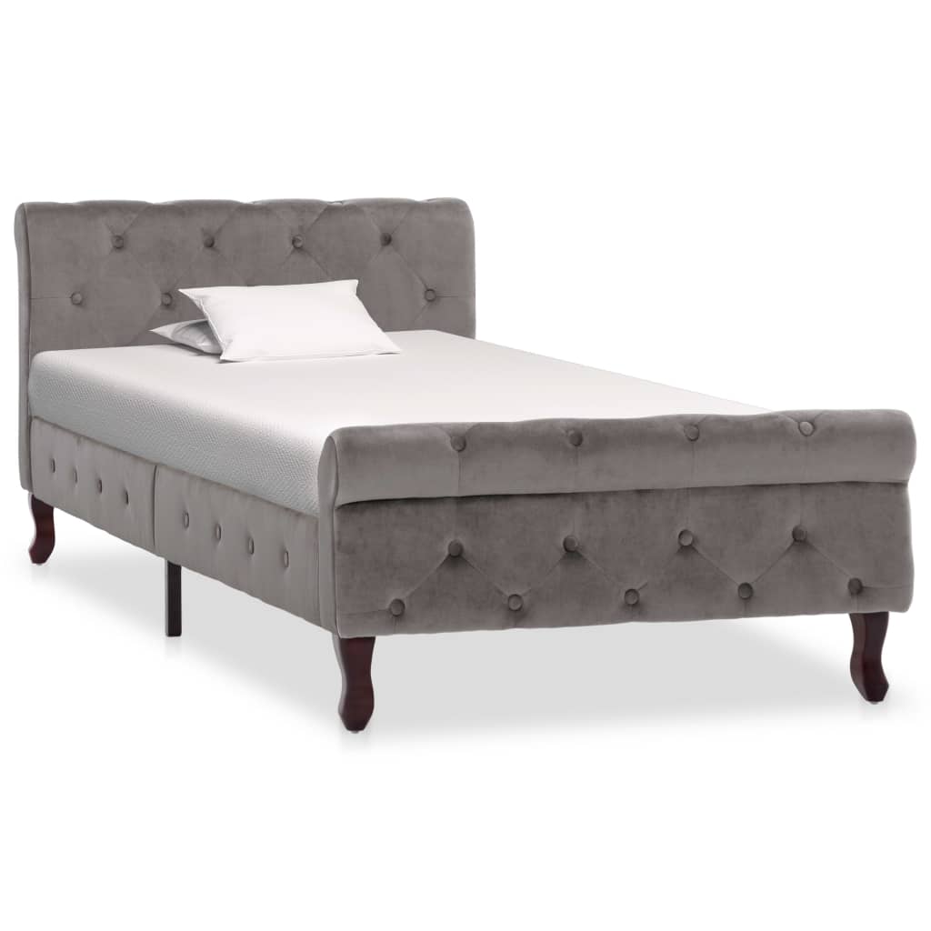 Cadre de lit sans matelas Gris Velours 90x200 cm - XIOS