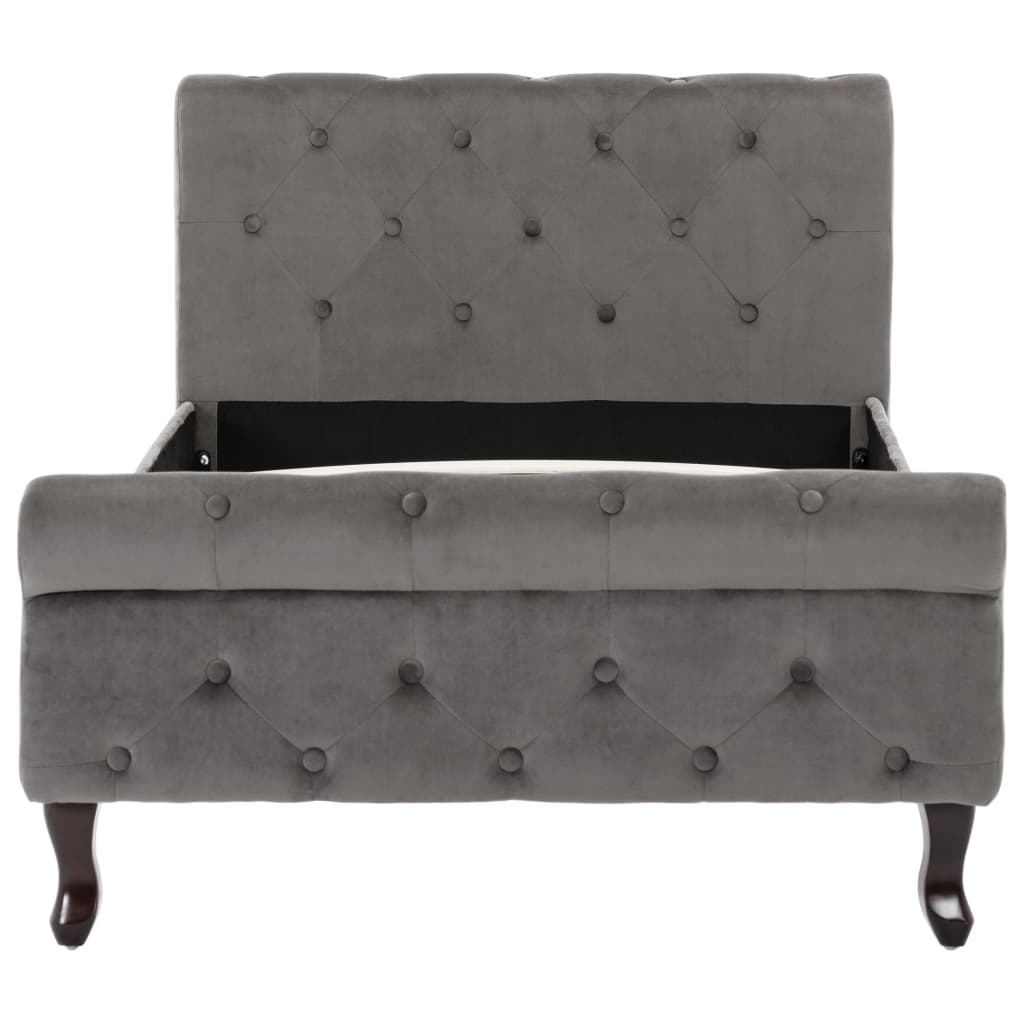 Cadre de lit sans matelas Gris Velours 90x200 cm - XIOS