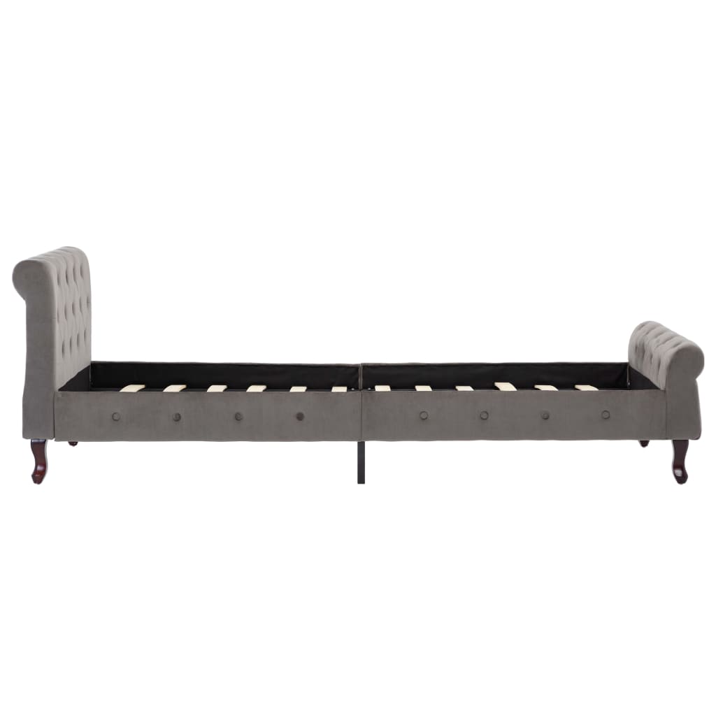 Cadre de lit sans matelas Gris Velours 90x200 cm - XIOS