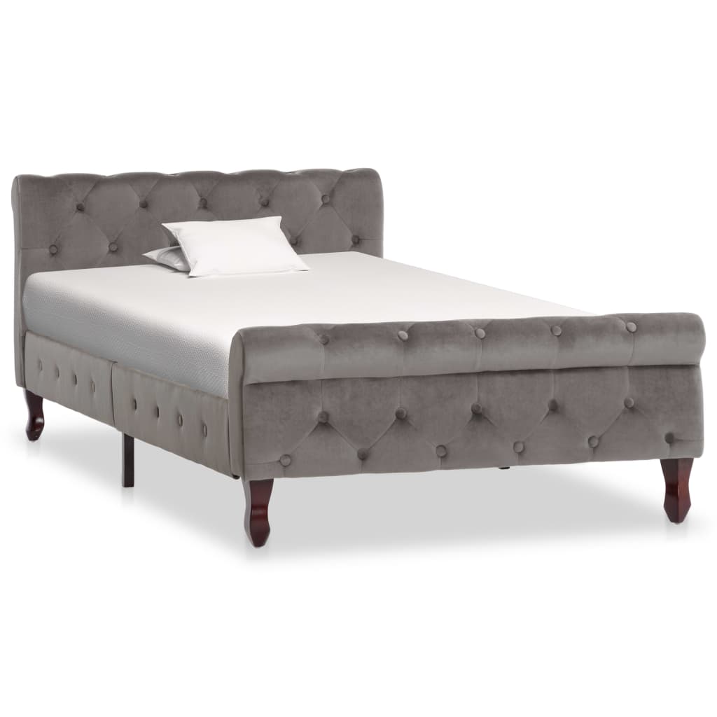 Cadre de lit sans matelas gris velours 100x200 cm - XIOS