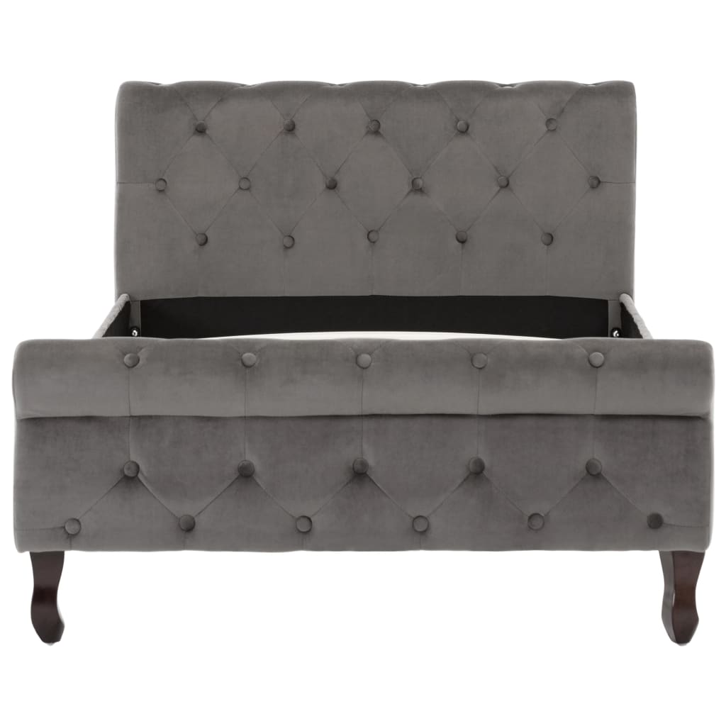 Cadre de lit sans matelas gris velours 100x200 cm - XIOS