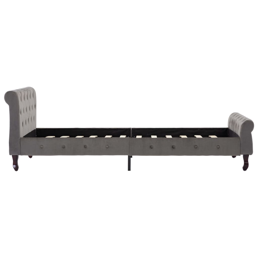 Cadre de lit sans matelas gris velours 100x200 cm - XIOS