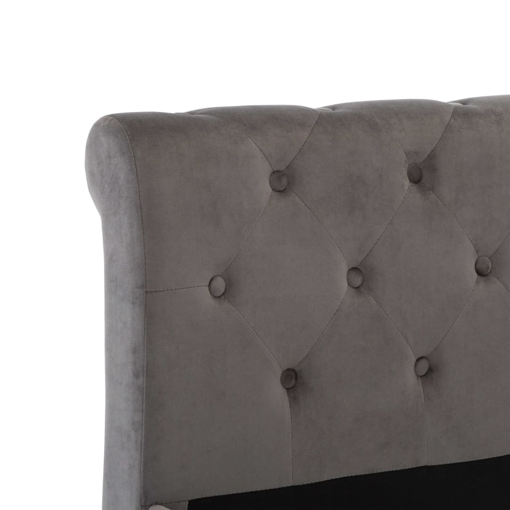 Cadre de lit sans matelas gris velours 100x200 cm - XIOS