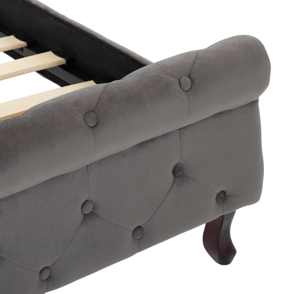 Cadre de lit sans matelas gris velours 100x200 cm - XIOS