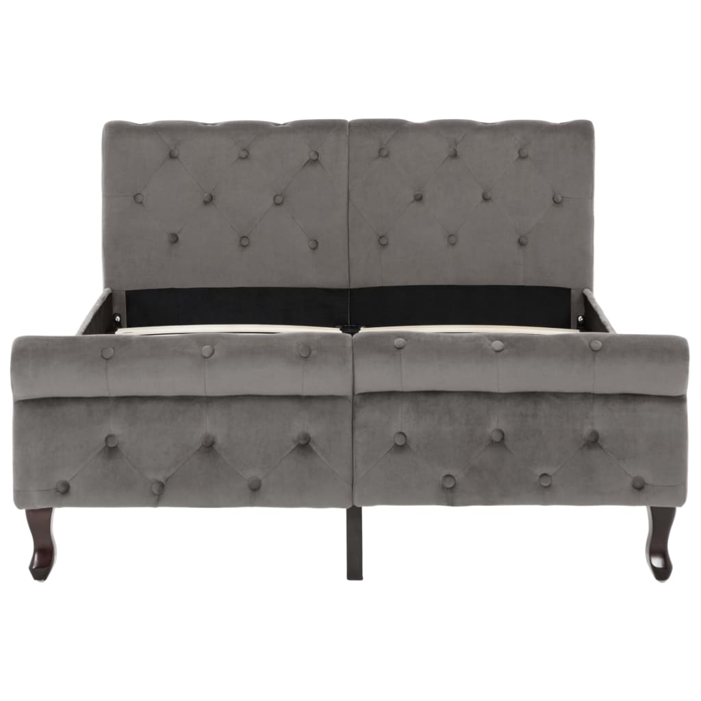 Cadre de lit sans matelas gris velours 120x200 cm - XIOS