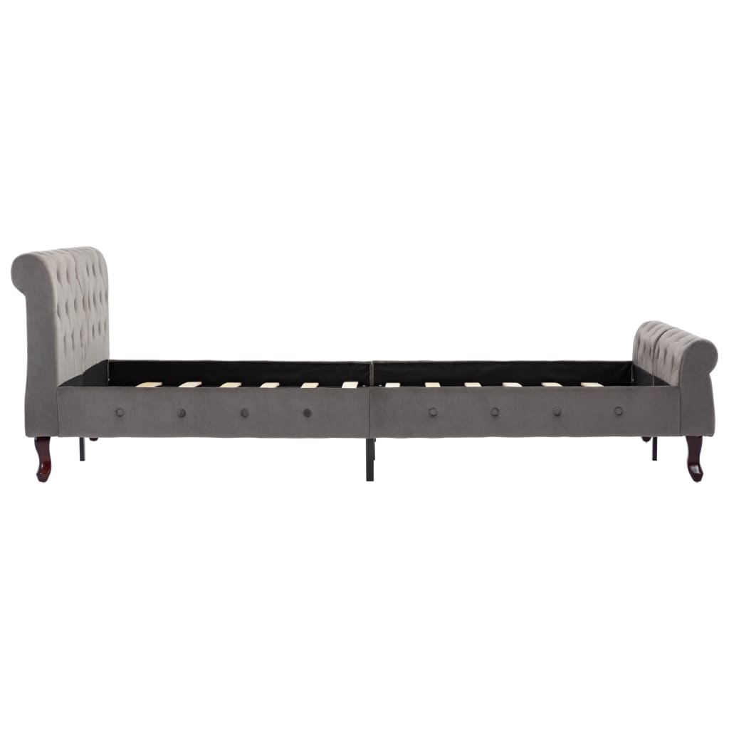 Cadre de lit sans matelas gris velours 140x200 cm - XIOS