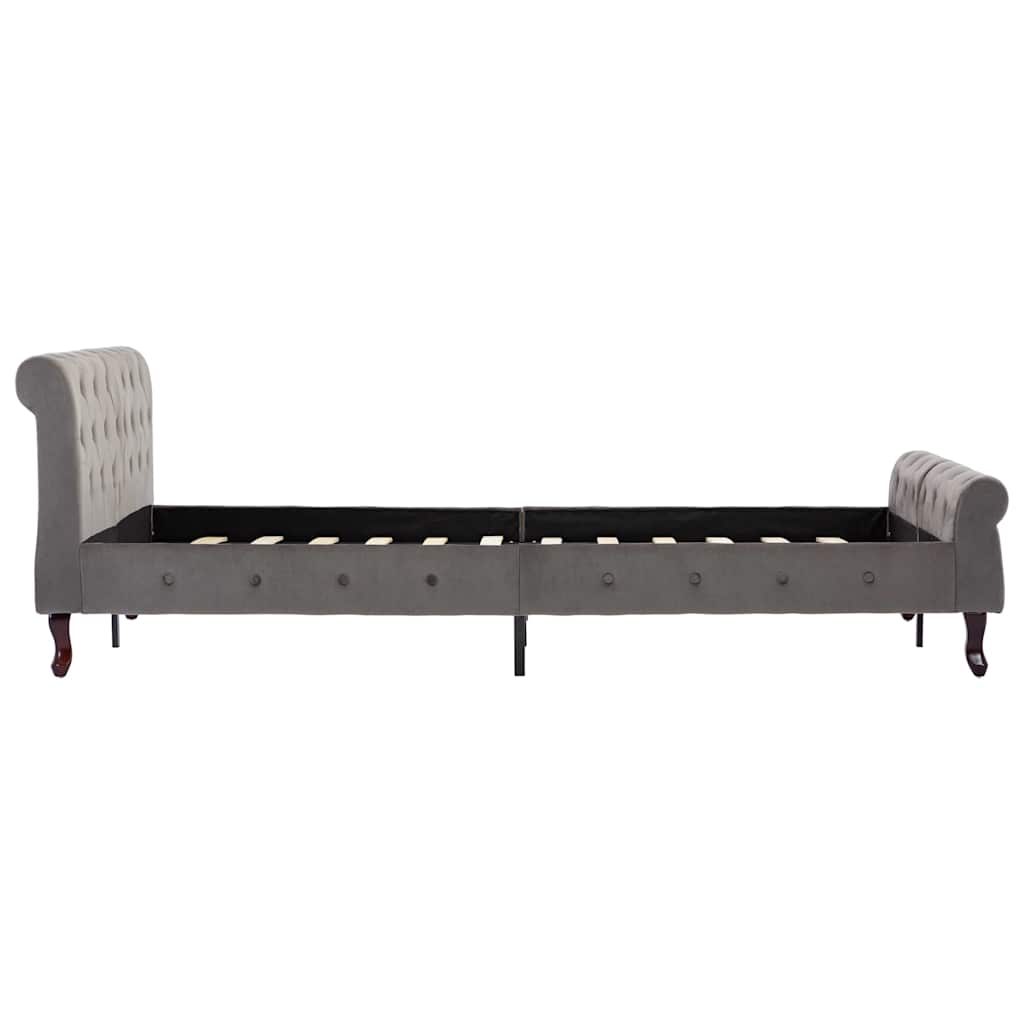 Cadre de lit sans matelas gris velours 140x200 cm