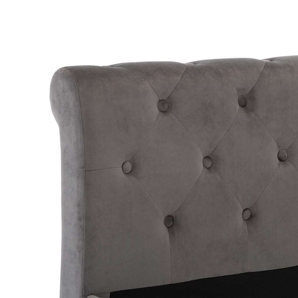 Cadre de lit sans matelas gris velours 140x200 cm