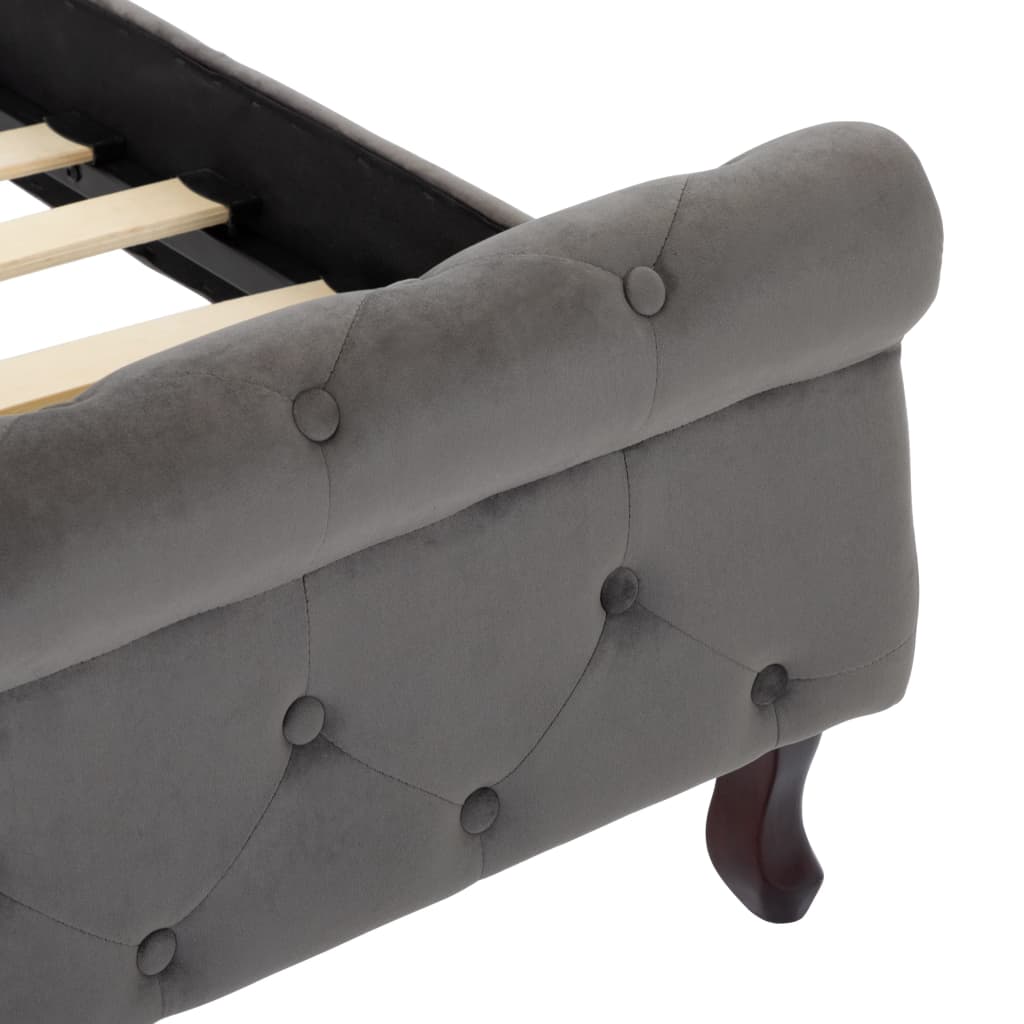 Cadre de lit sans matelas gris velours 140x200 cm - XIOS