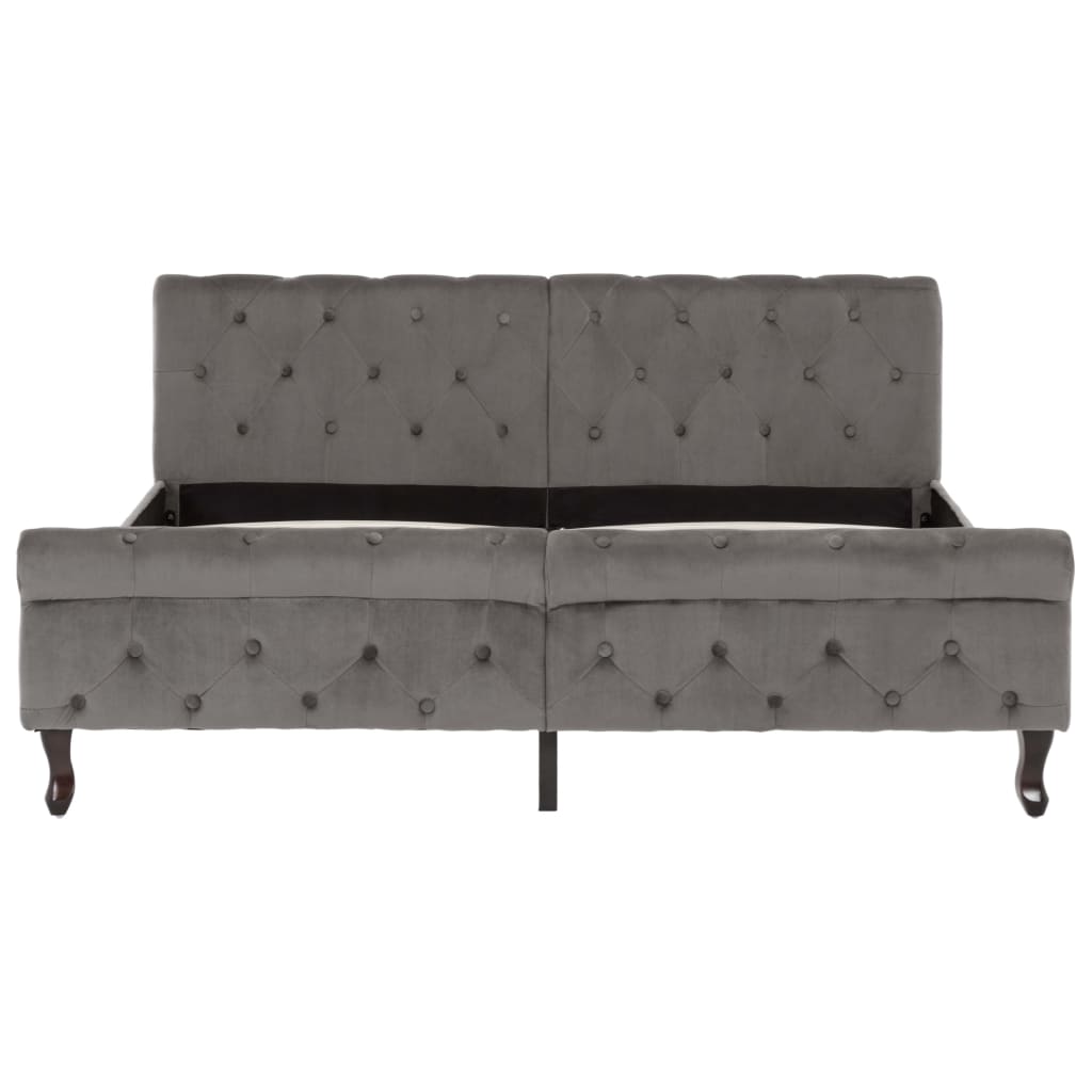Cadre de lit sans matelas gris velours 160x200 cm - XIOS