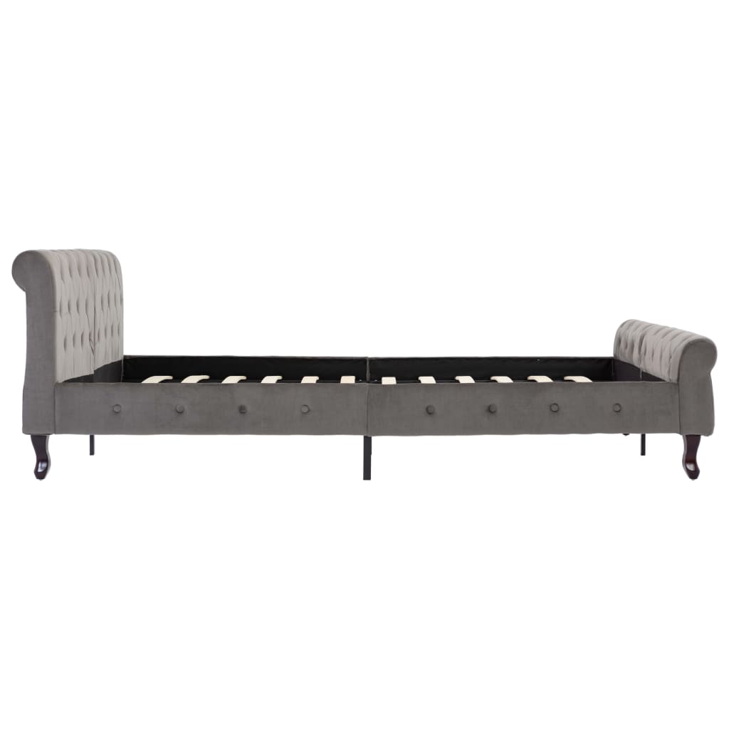 Cadre de lit sans matelas gris velours 160x200 cm - XIOS