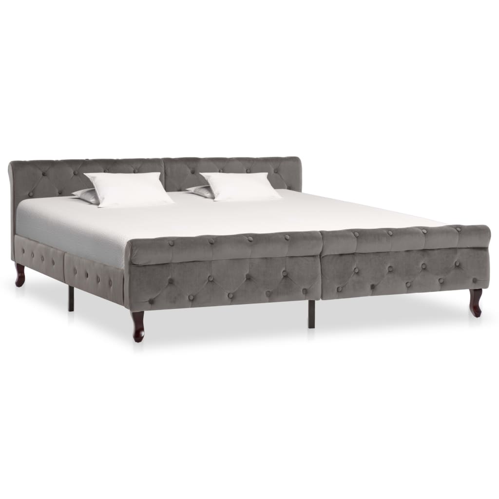 Cadre de lit sans matelas gris velours 180x200 cm - XIOS