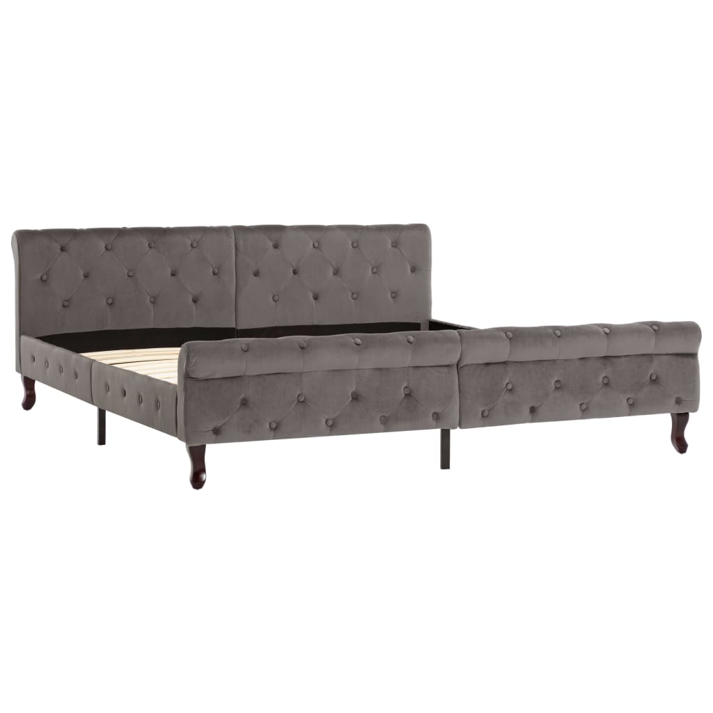 Cadre de lit sans matelas gris velours 180x200 cm - XIOS