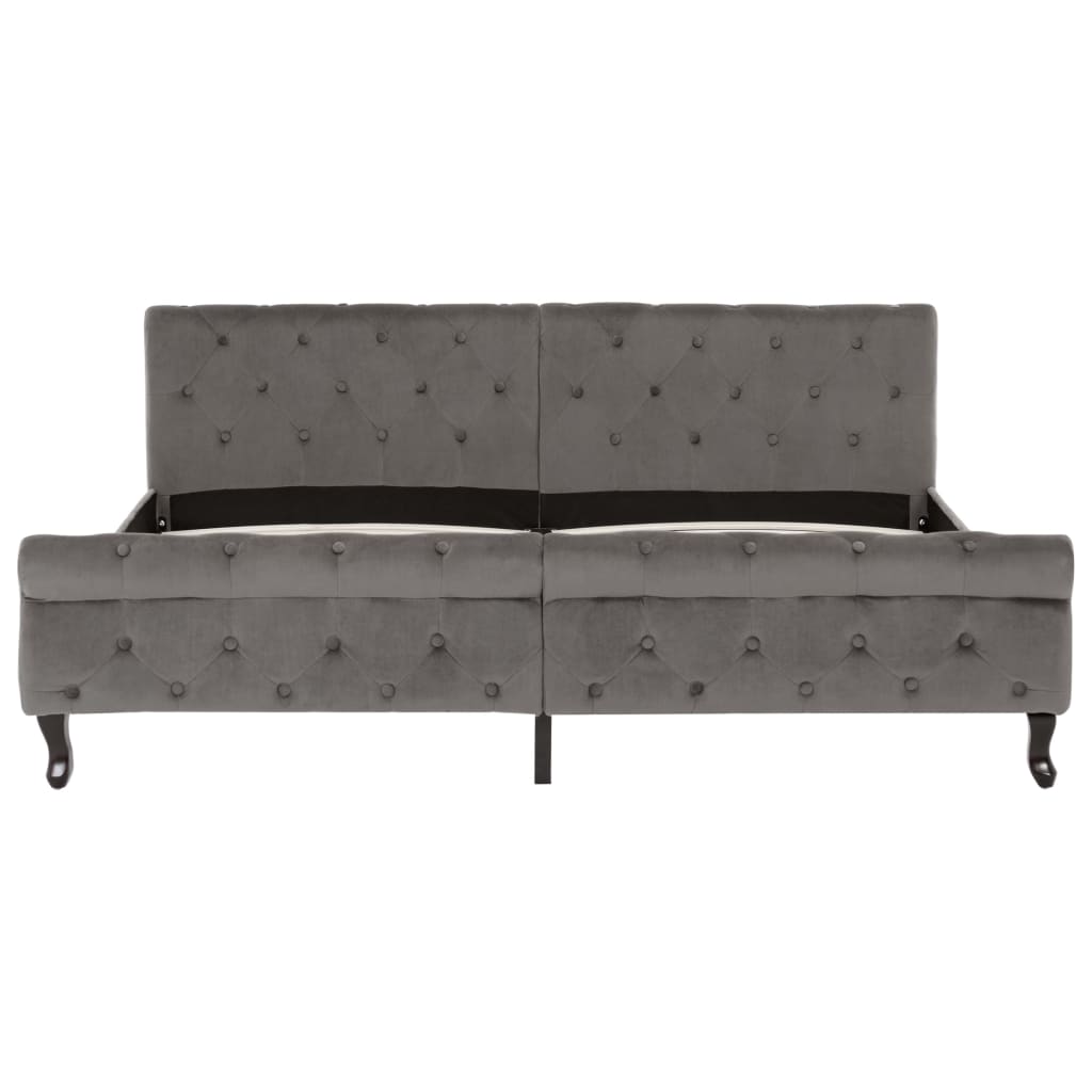 Cadre de lit sans matelas gris velours 180x200 cm - XIOS