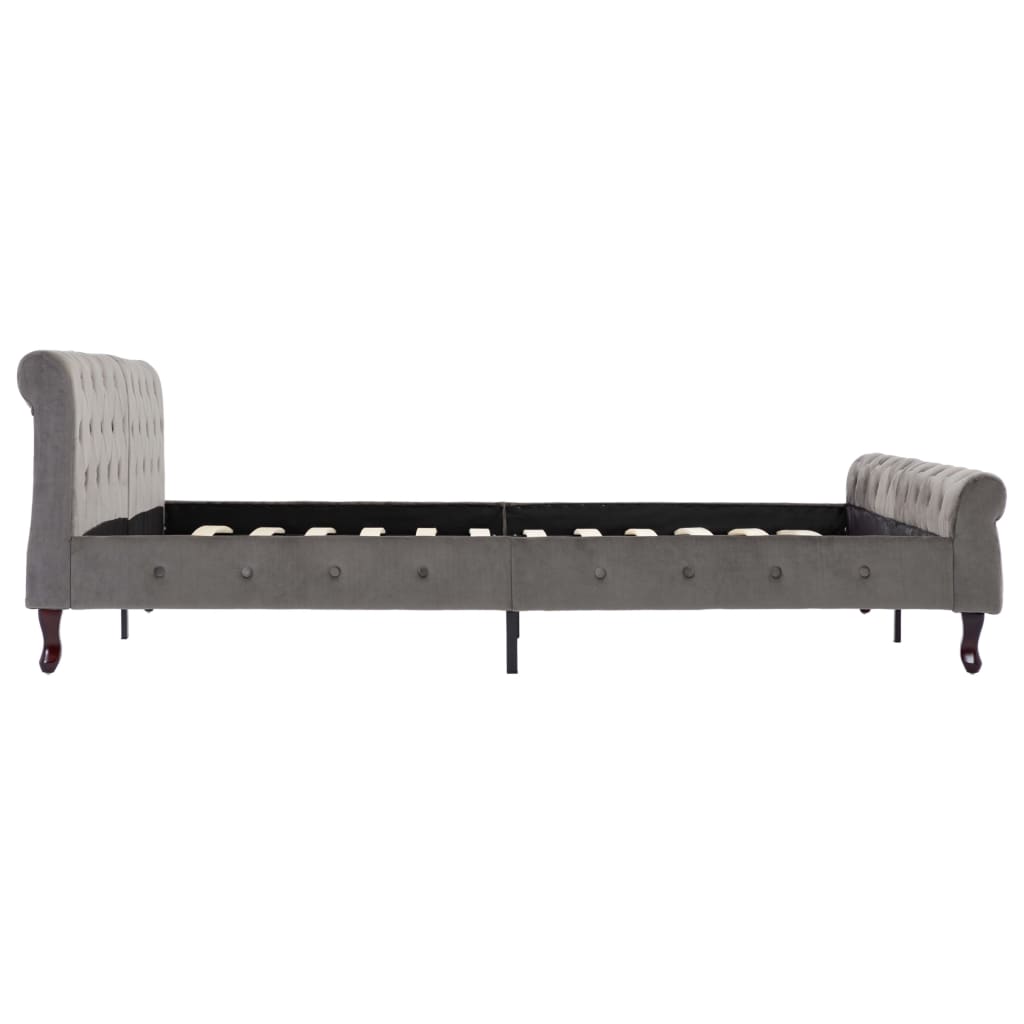 Cadre de lit sans matelas gris velours 180x200 cm - XIOS