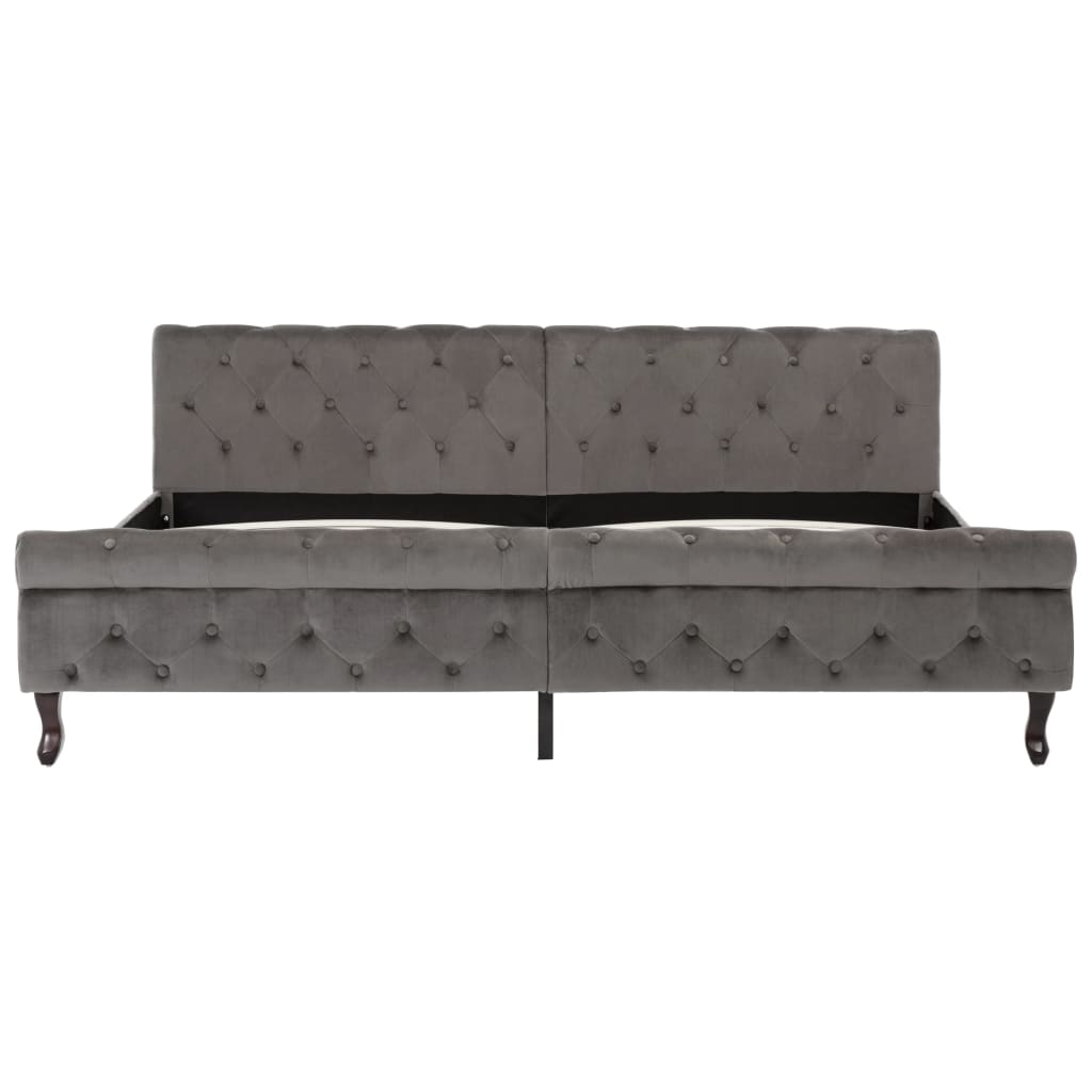 Cadre de lit sans matelas gris velours 200x200 cm - XIOS