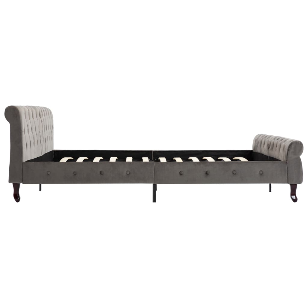 Cadre de lit sans matelas gris velours 200x200 cm - XIOS