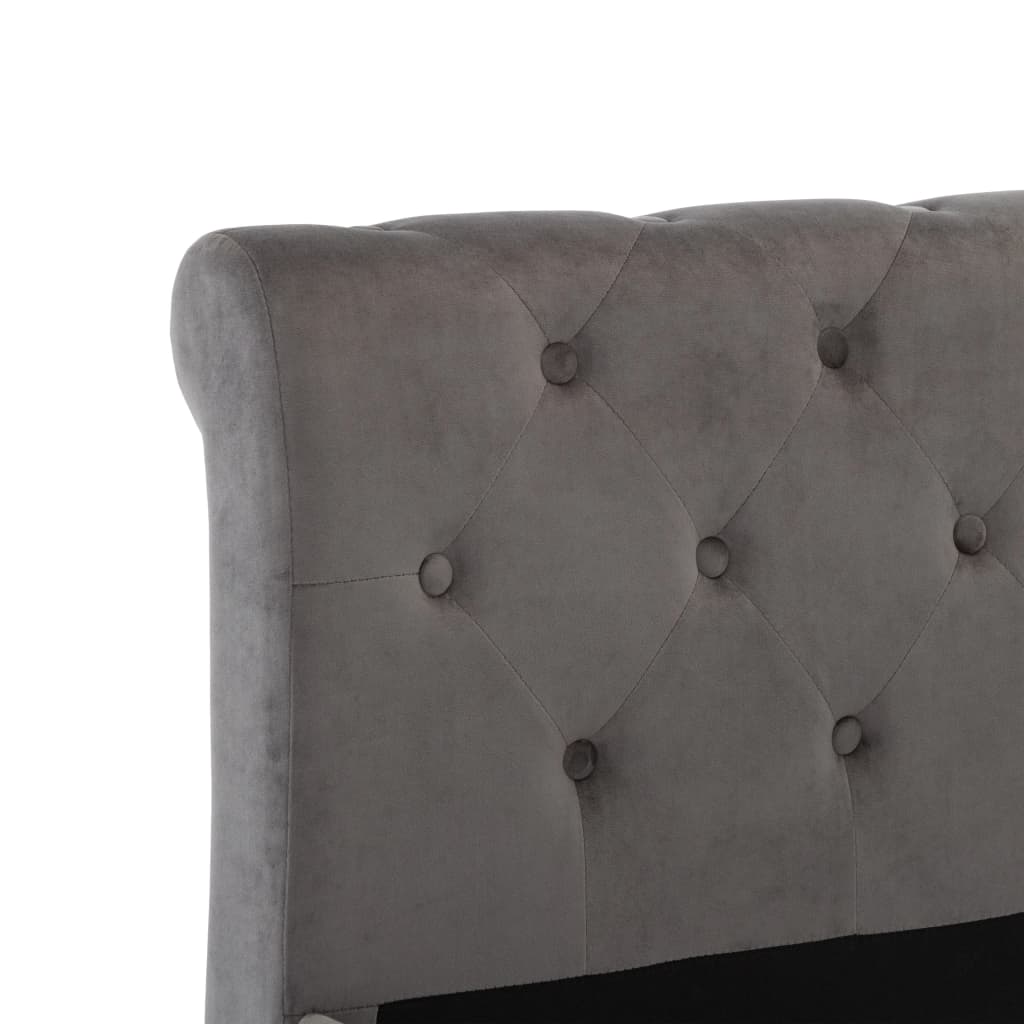 Cadre de lit sans matelas gris velours 200x200 cm - XIOS