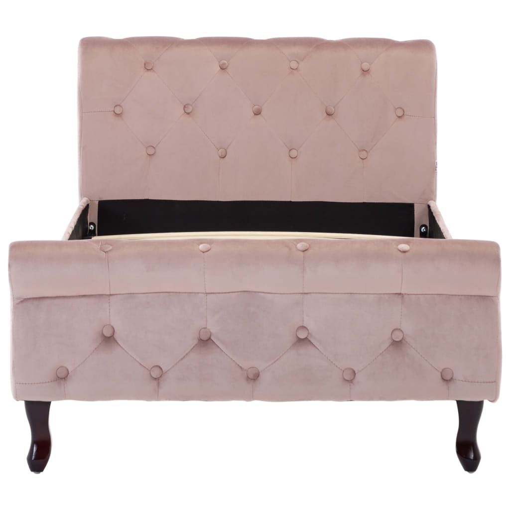 Cadre de lit sans matelas Rose Velours 90x200 cm - XIOS