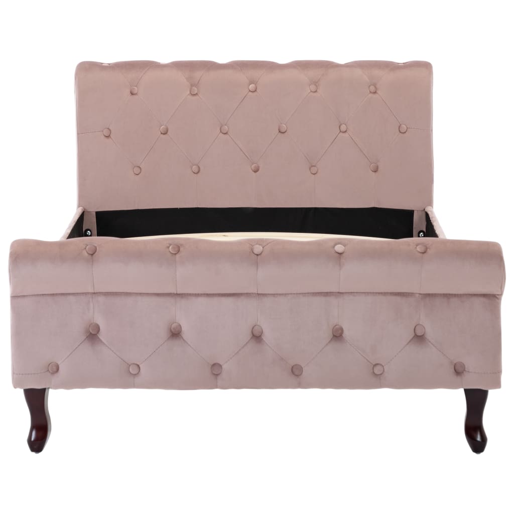 Cadre de lit sans matelas Rose Velours 100x200 cm - XIOS
