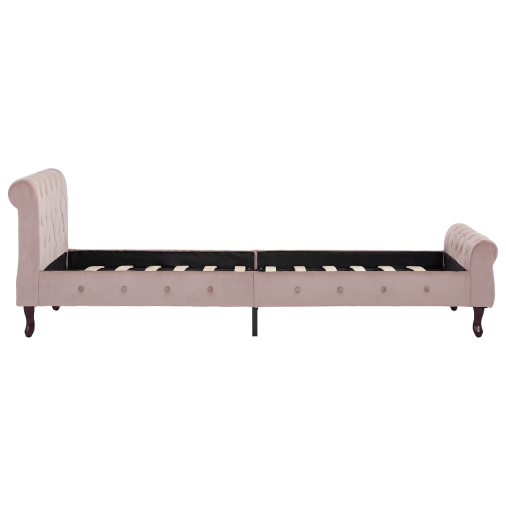 Cadre de lit sans matelas Rose Velours 100x200 cm - XIOS