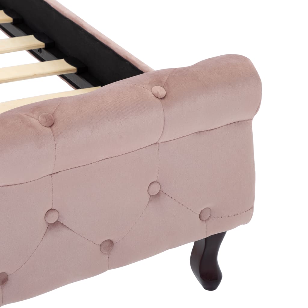 Cadre de lit sans matelas Rose Velours 100x200 cm - XIOS