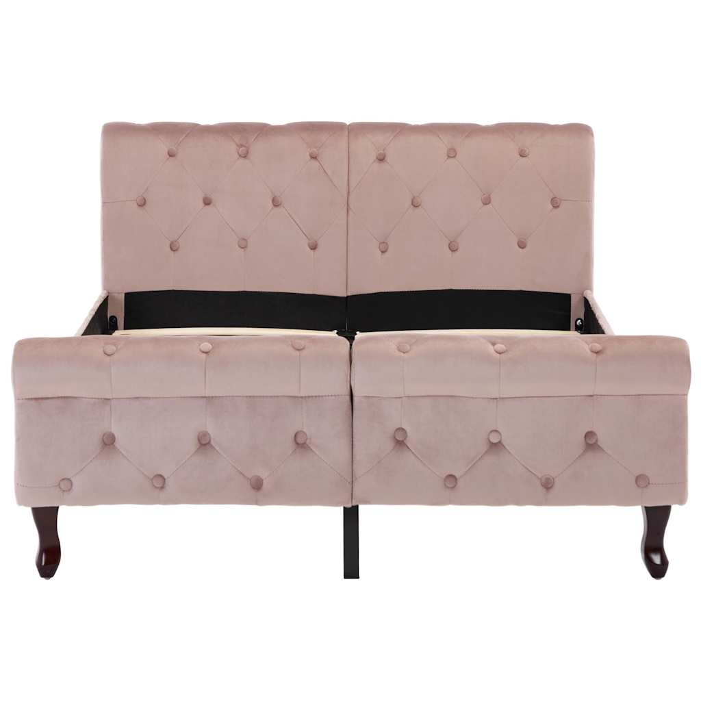 Cadre de lit sans matelas Rose Velours 120x200 cm
