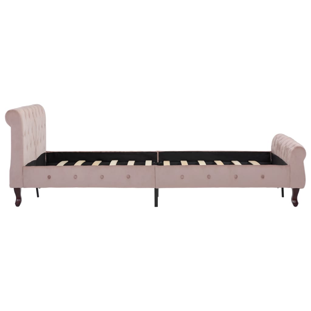 Cadre de lit sans matelas Rose Velours 120x200 cm - XIOS