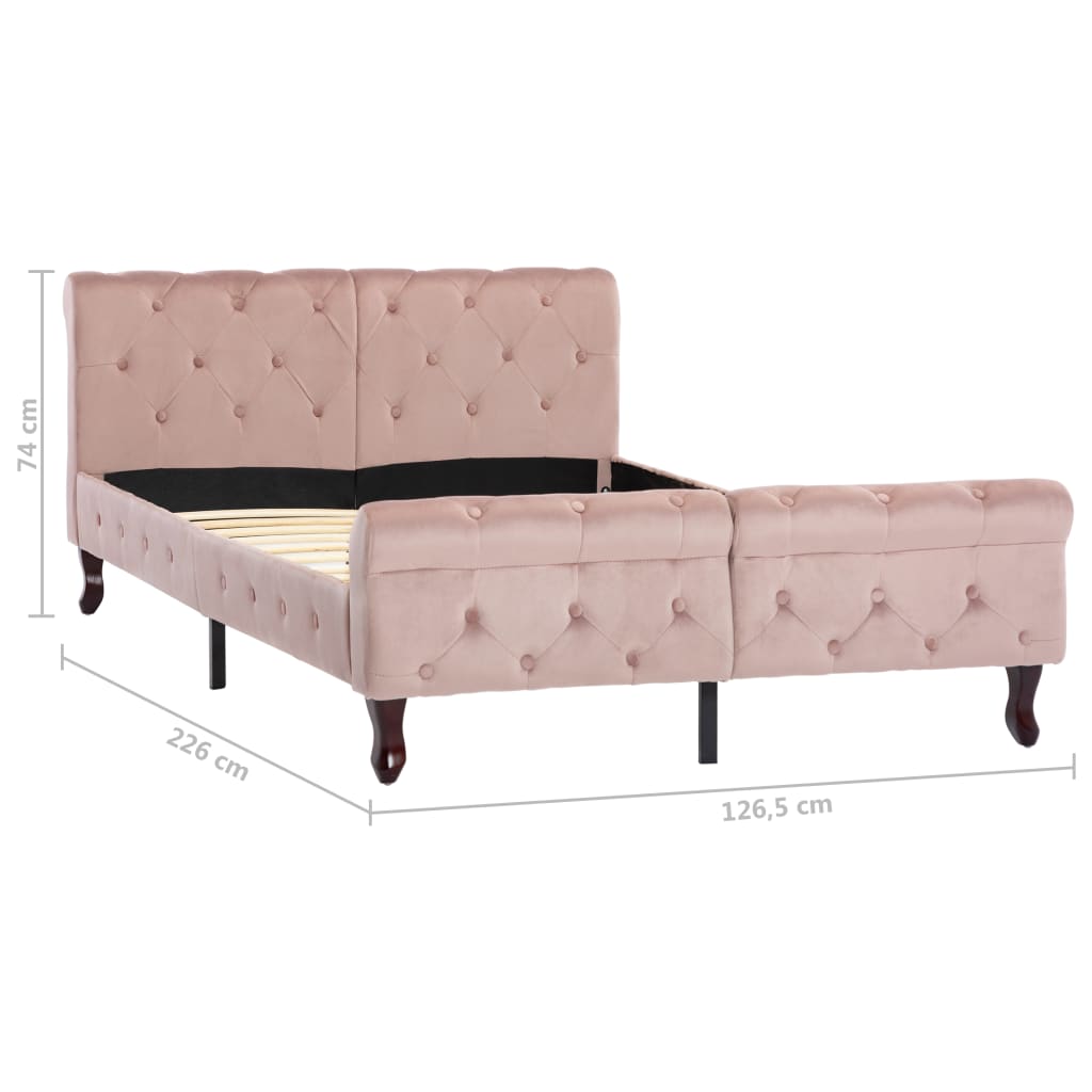 Cadre de lit sans matelas Rose Velours 120x200 cm