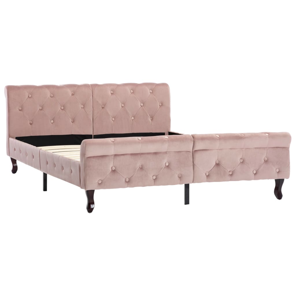 Cadre de lit sans matelas Rose Velours 140x200 cm - XIOS