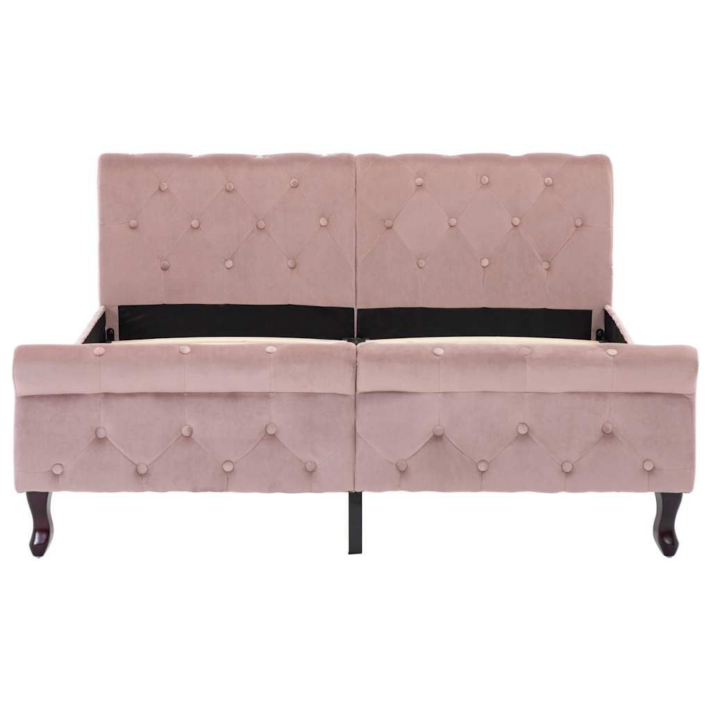 Cadre de lit sans matelas Rose Velours 140x200 cm