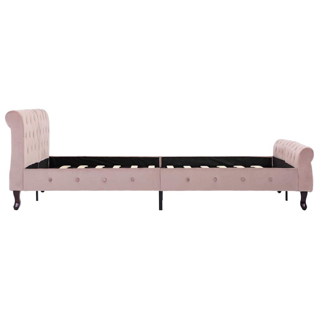 Cadre de lit sans matelas Rose Velours 140x200 cm