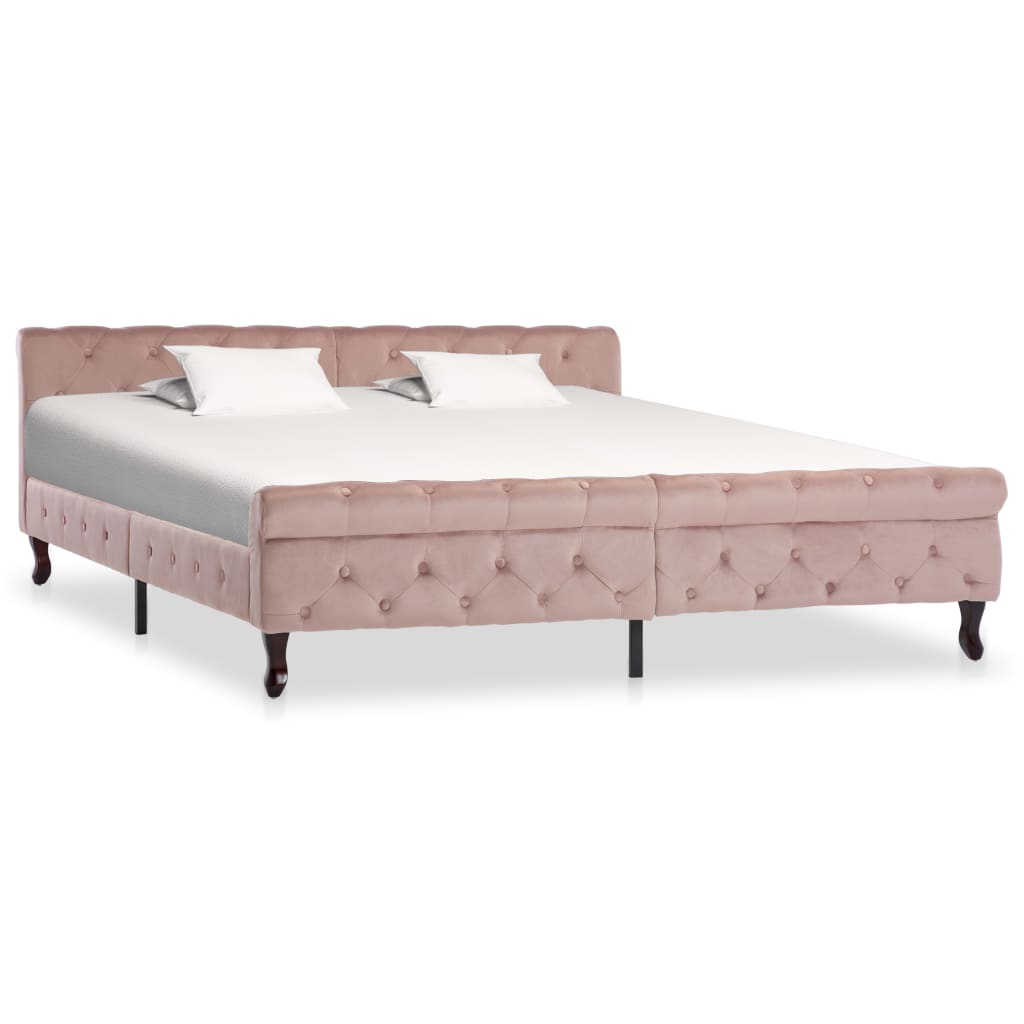 Cadre de lit sans matelas Rose Velours 180x200 cm - XIOS