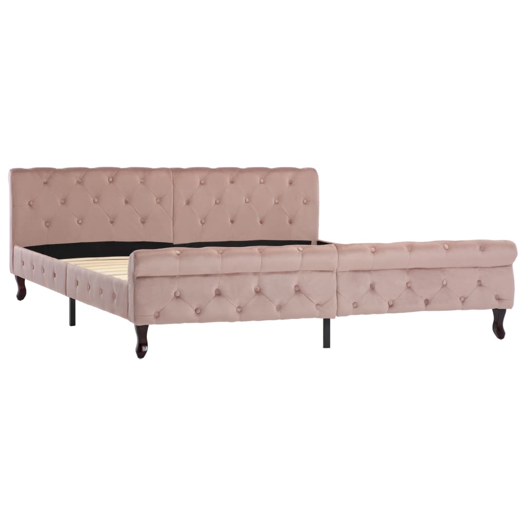 Cadre de lit sans matelas Rose Velours 180x200 cm - XIOS