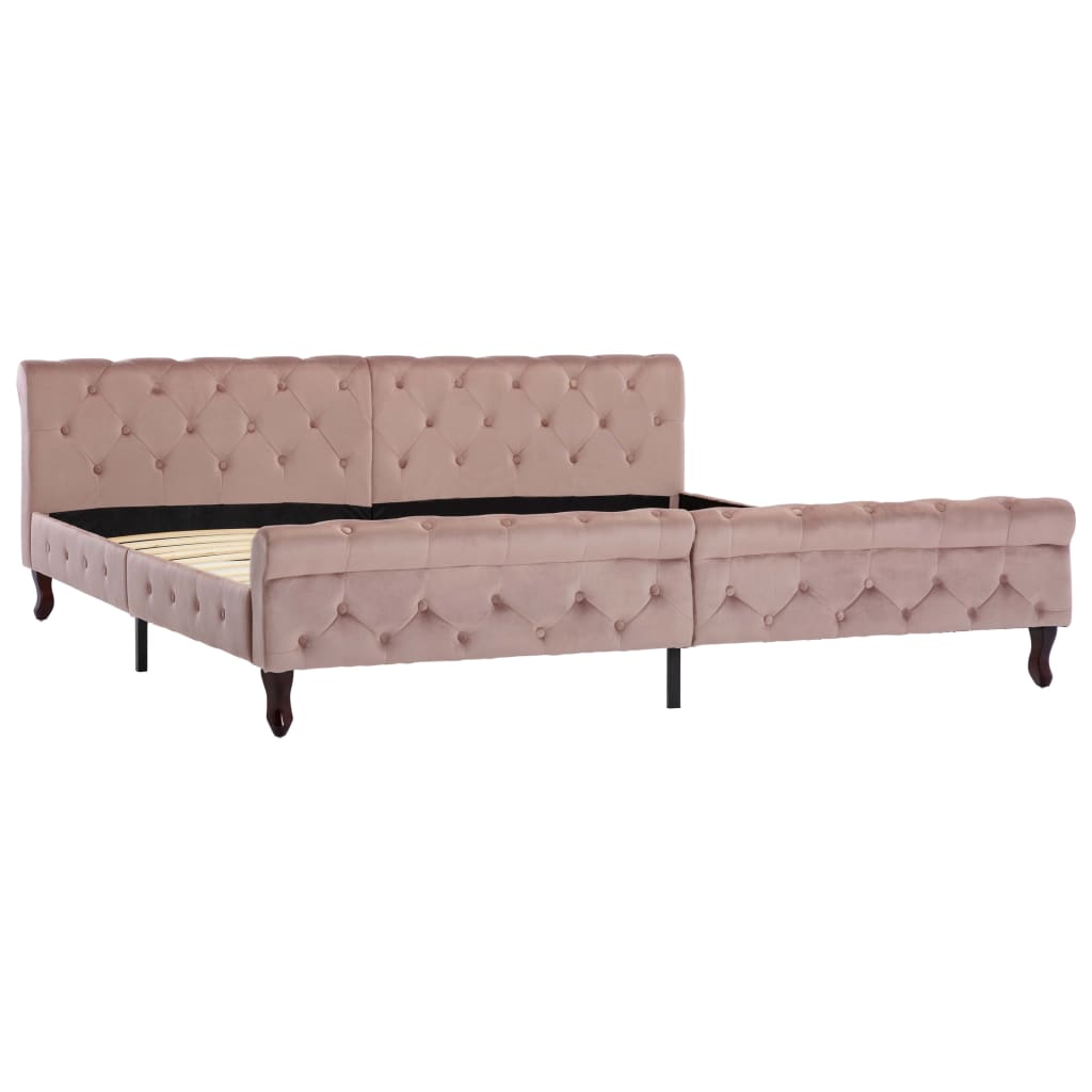 Cadre de lit sans matelas rose velours 200x200 cm - XIOS