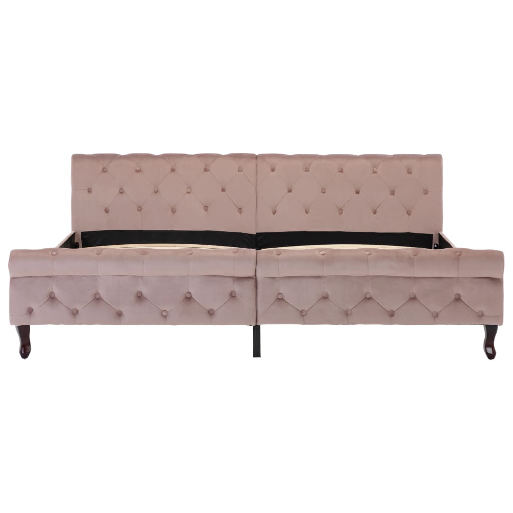 Cadre de lit sans matelas rose velours 200x200 cm - XIOS