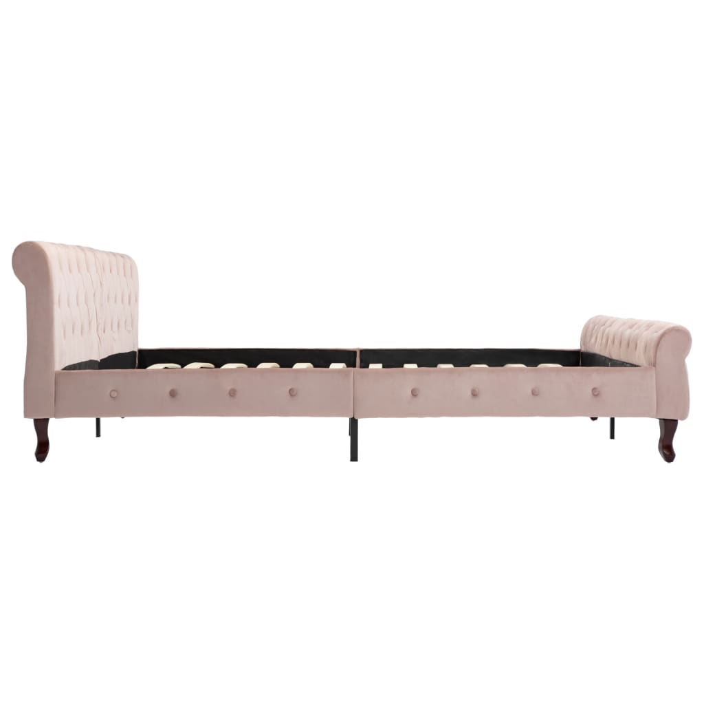 Cadre de lit sans matelas rose velours 200x200 cm - XIOS