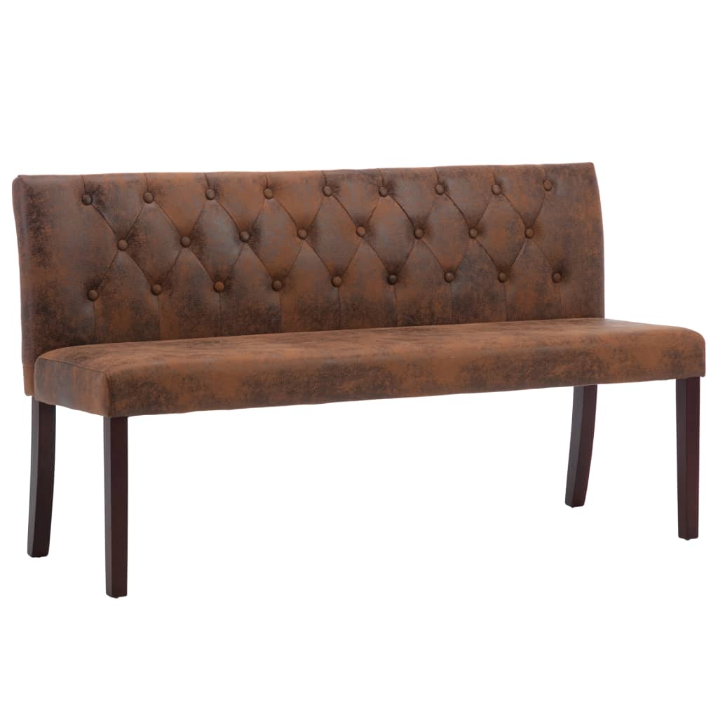Banc 148,5 cm Marron Similicuir daim - XIOS