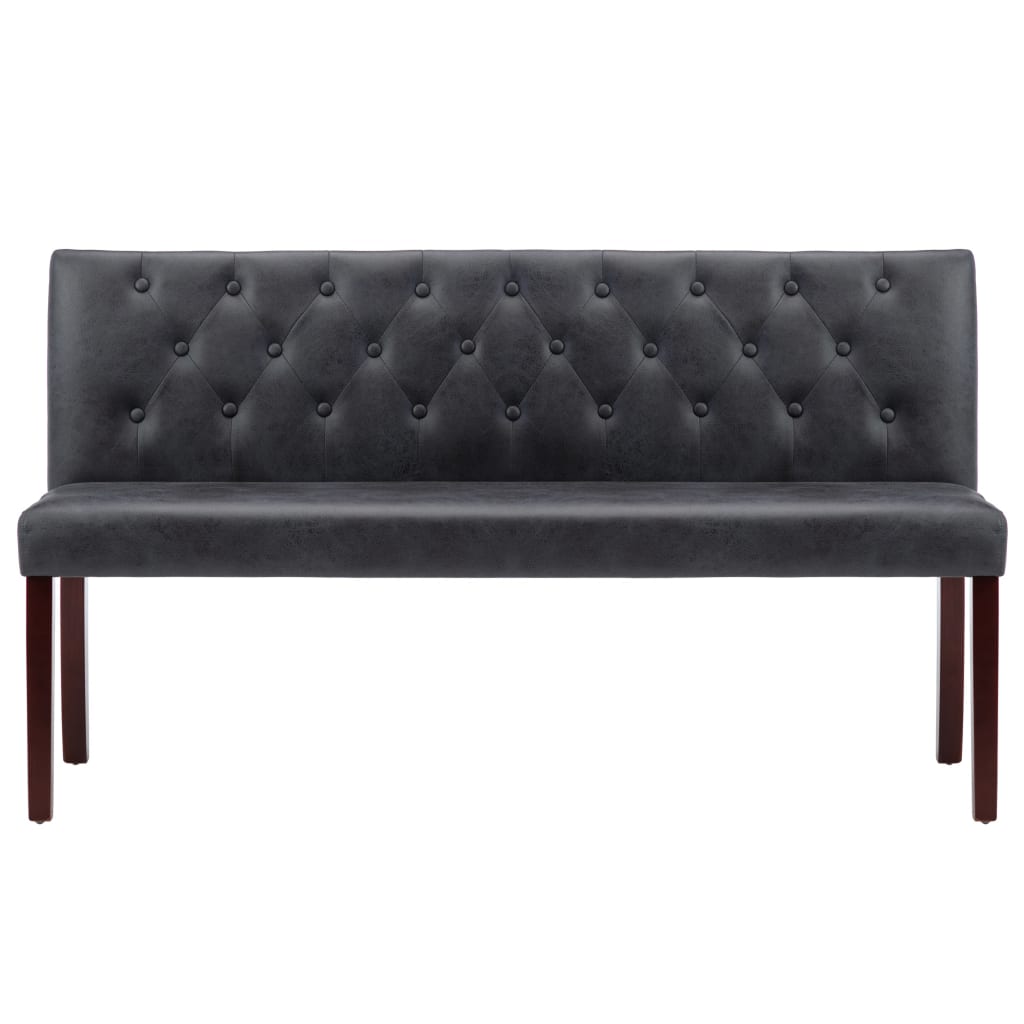 Banc 148,5 cm Gris Similicuir daim