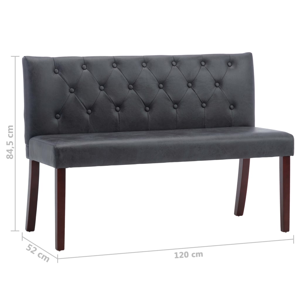 Banc 120 cm Gris Similicuir daim - XIOS
