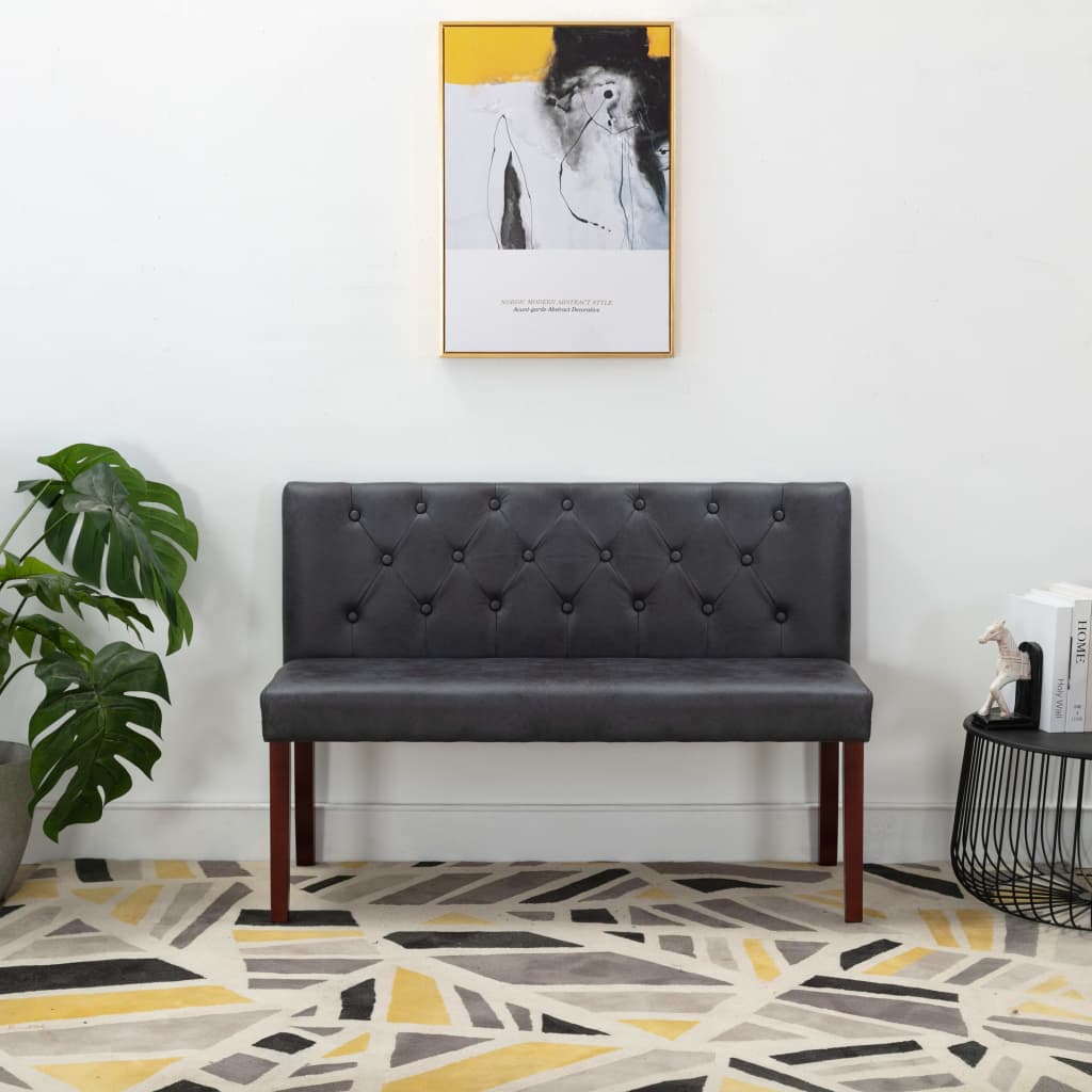 Banc 120 cm Gris Similicuir daim - XIOS