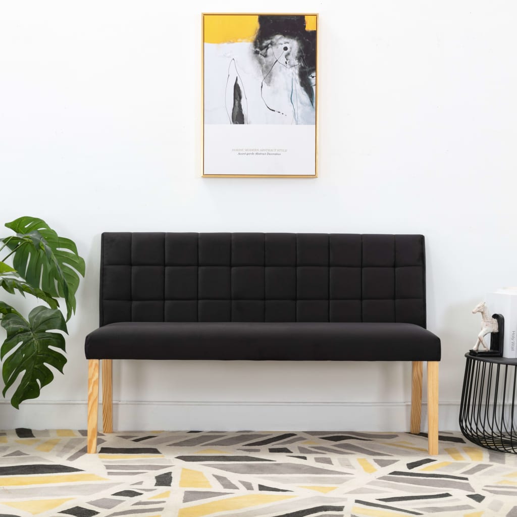 Banc 140 cm Noir Velours - XIOS