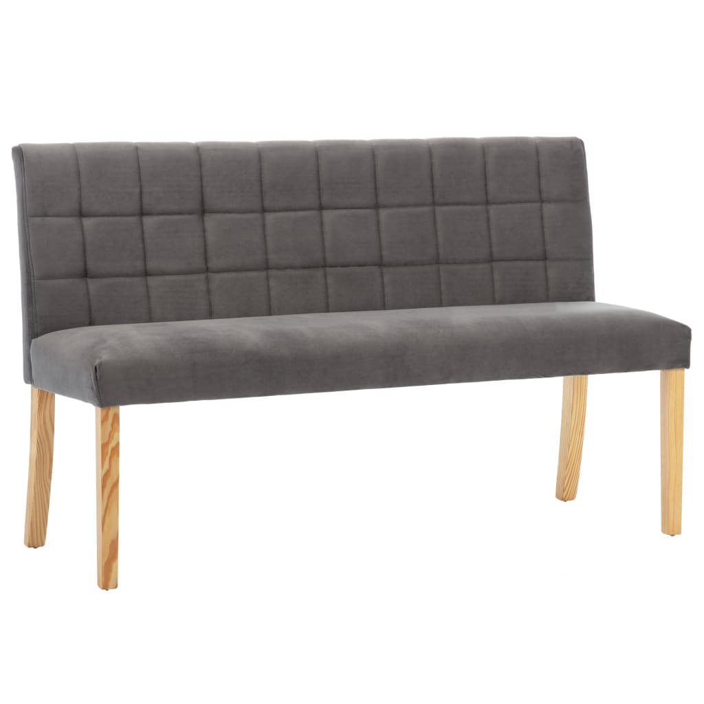 Banc 140 cm Gris Velours - XIOS