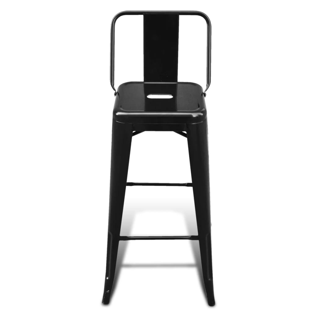 Tabourets de bar lot de 4 noir acier - XIOS