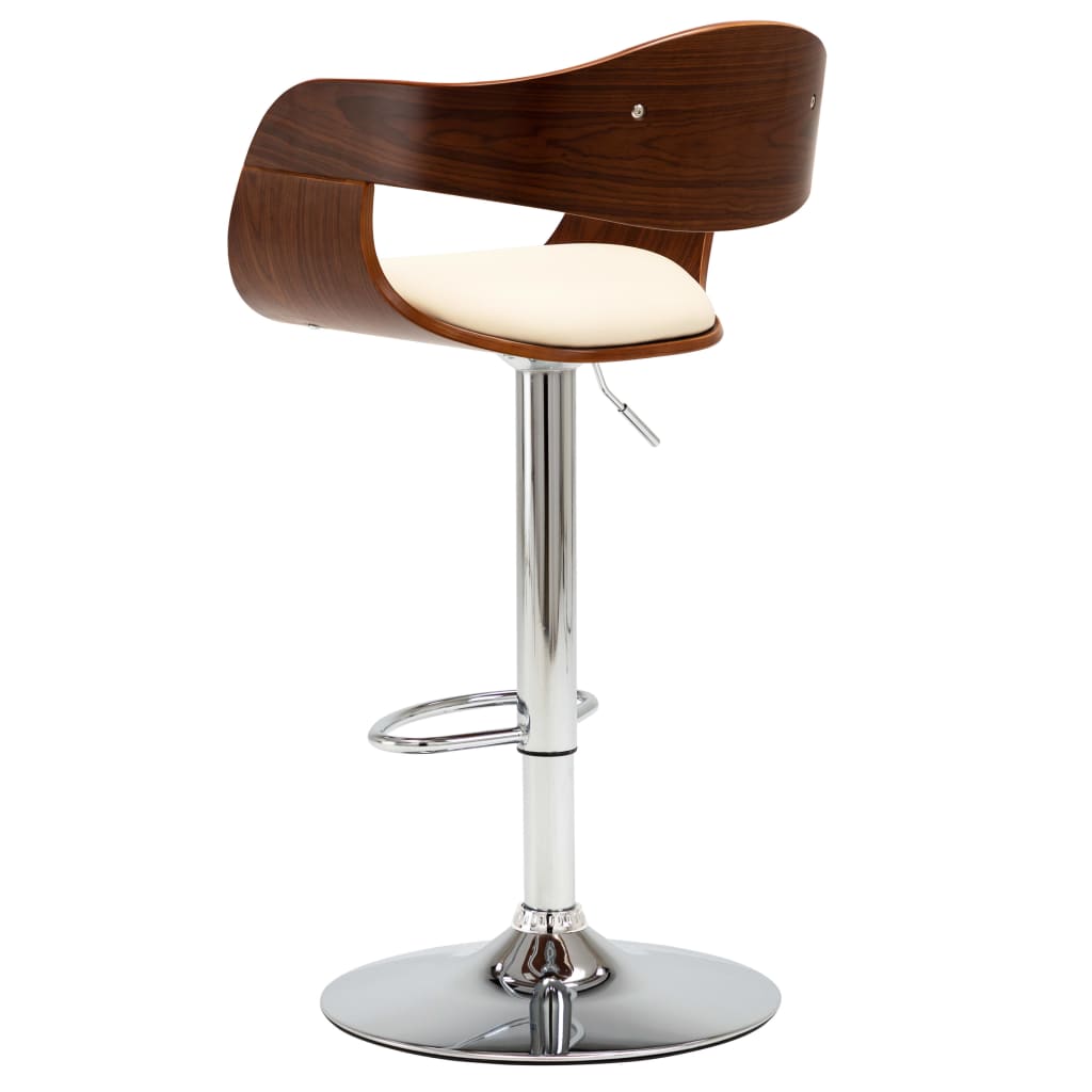 Chaises de bar lot de 2 crème bois courbé et similicuir - XIOS