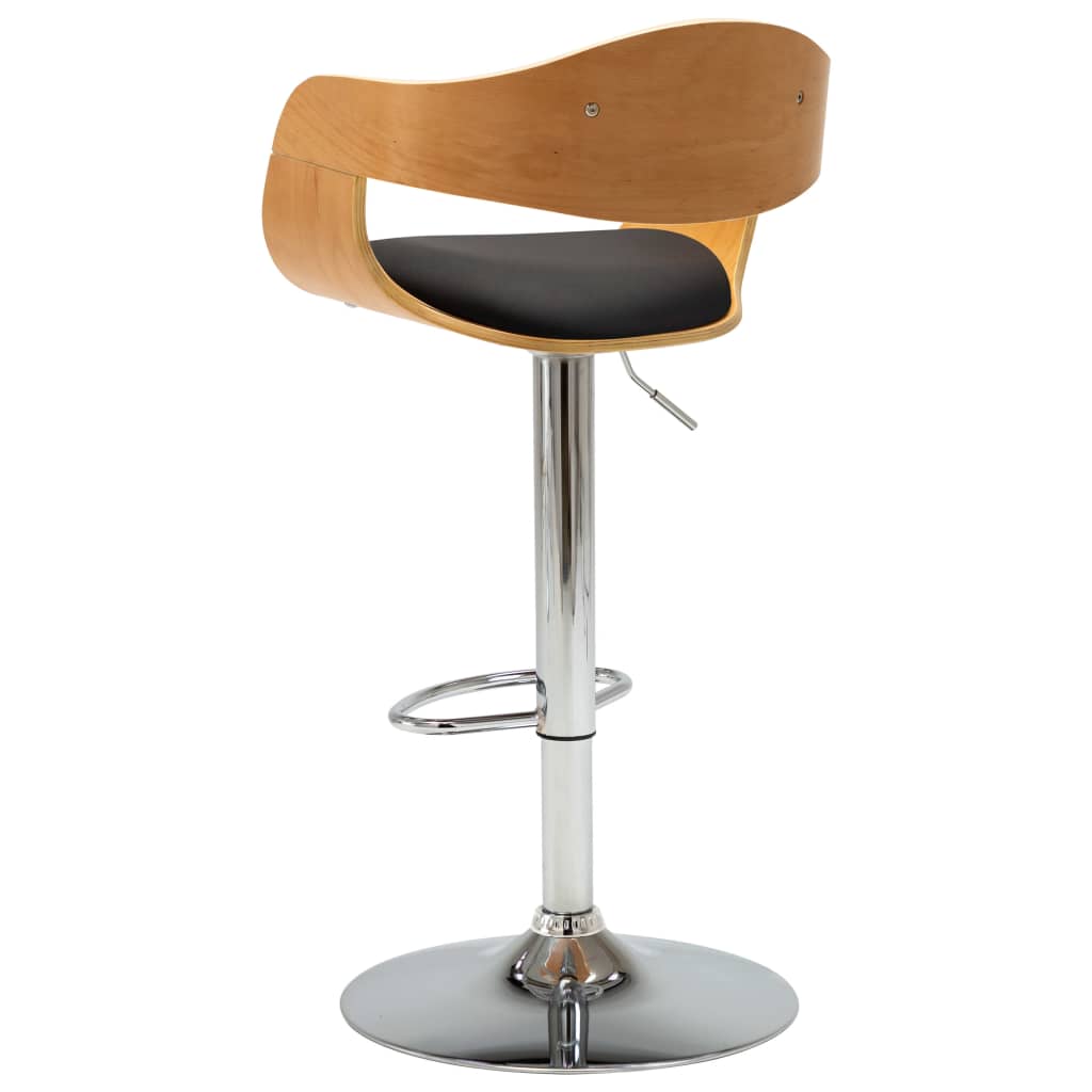 Chaises de bar lot de 2 noir bois courbé et similicuir - XIOS