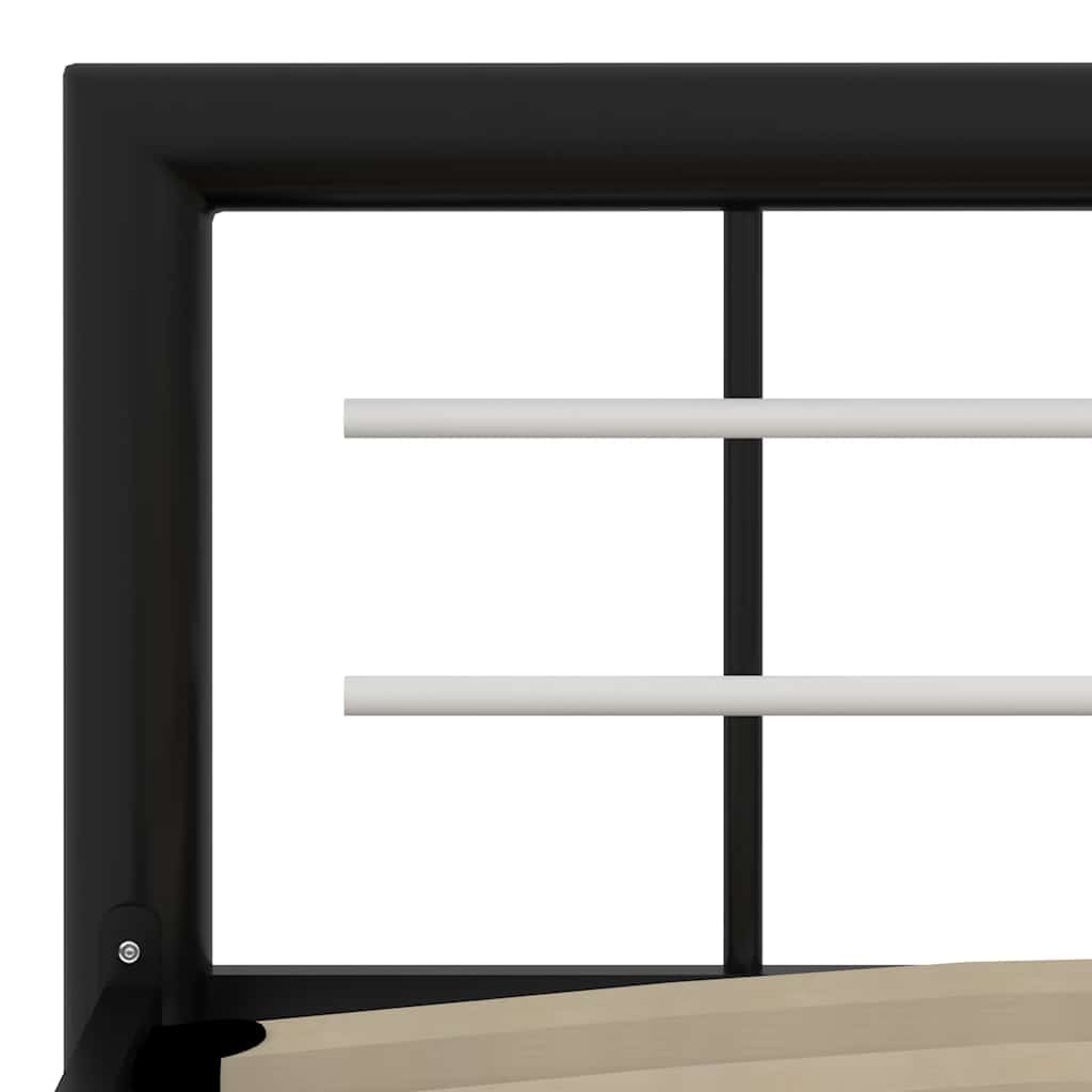 Cadre de lit sans matelas noir et blanc métal 180x200 cm - XIOS